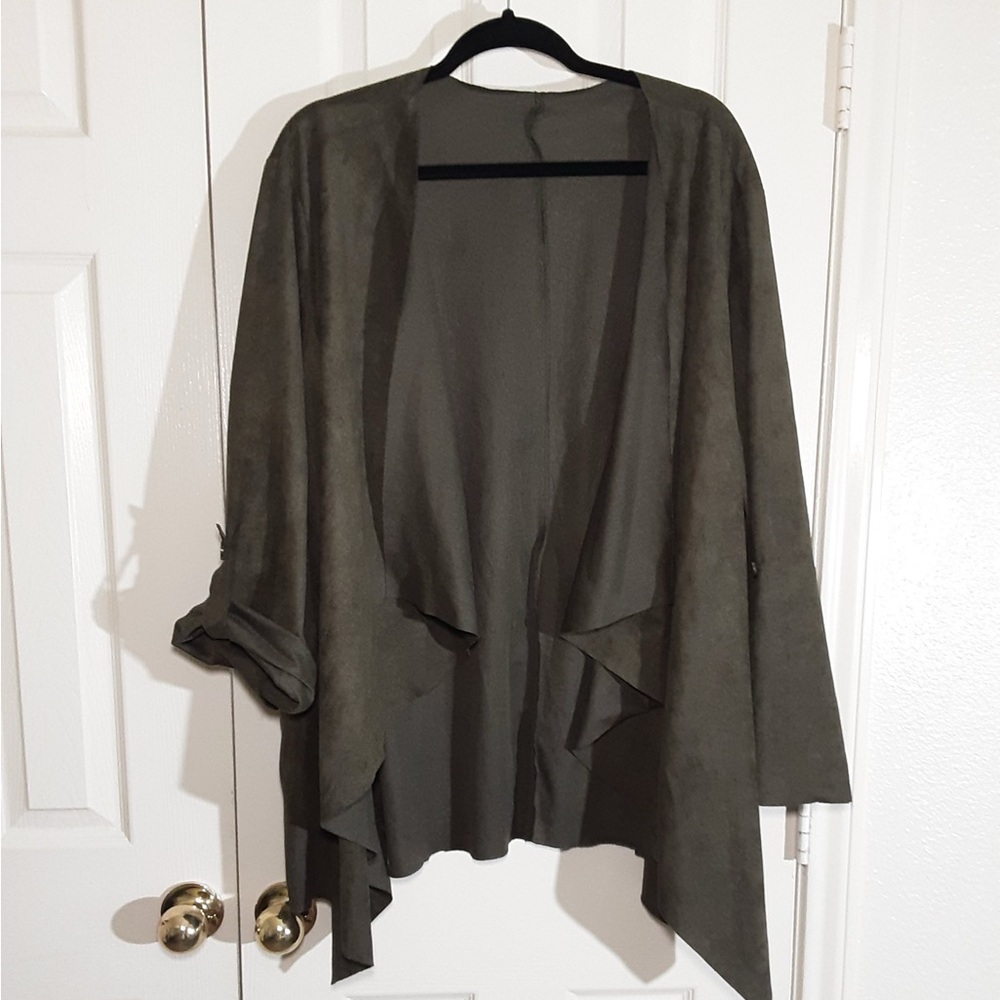 SHEIN Dark Olive Knit Cardigan